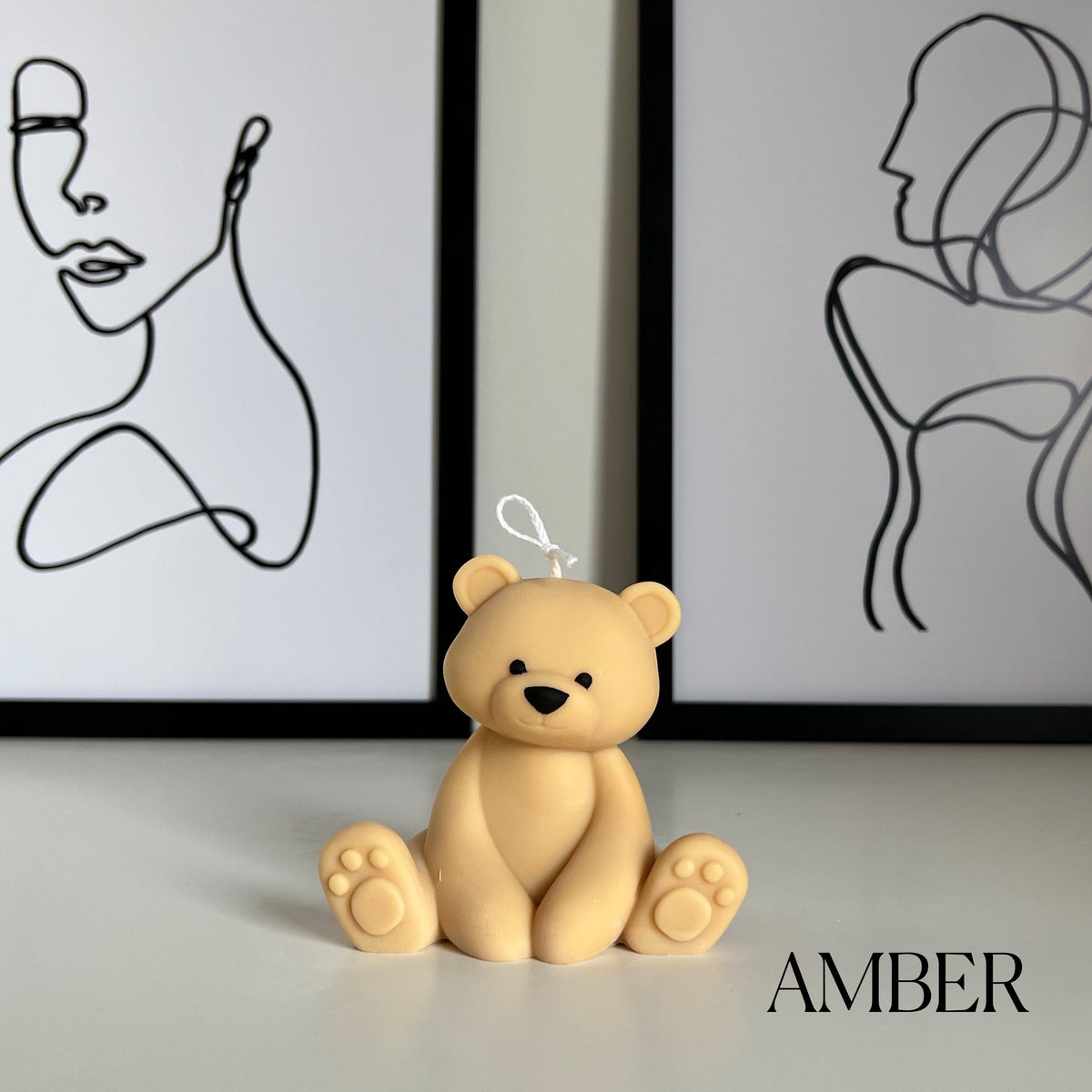 Bougie en forme d'ours en peluche | Cierge décoratif en cire de soja, Décoration de chambre d'enfant