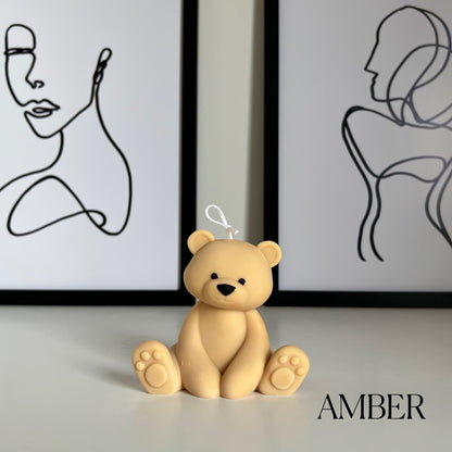 Bougie en forme d'ours en peluche | Cierge décoratif en cire de soja, Décoration de chambre d'enfant