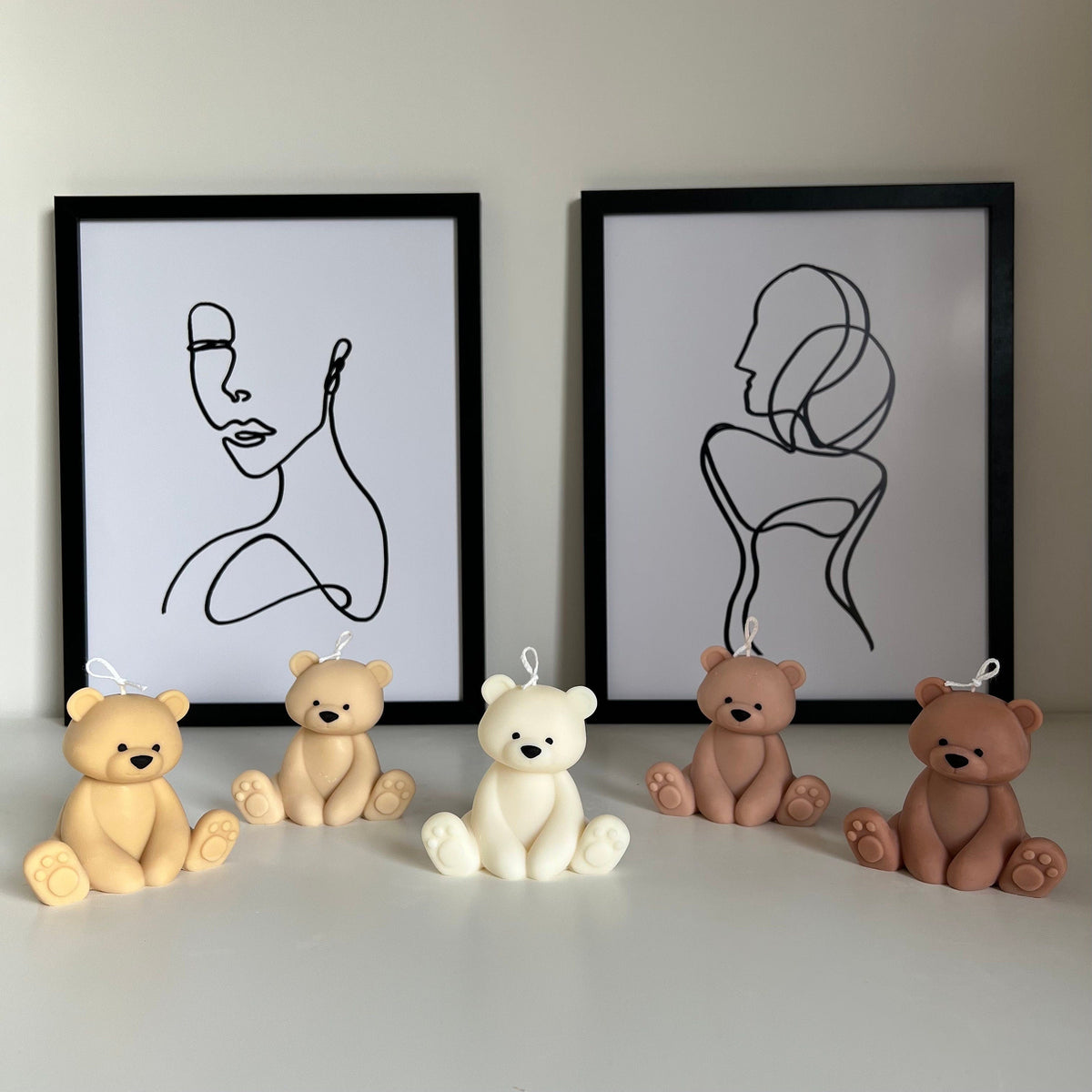 Bougie en forme d'ours en peluche | Cierge décoratif en cire de soja, Décoration de chambre d'enfant