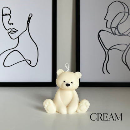 Bougie en forme d'ours en peluche | Cierge décoratif en cire de soja, Décoration de chambre d'enfant