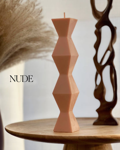 Bougie en cire de soja ZigZag : Décoration d'intérieur géométrique