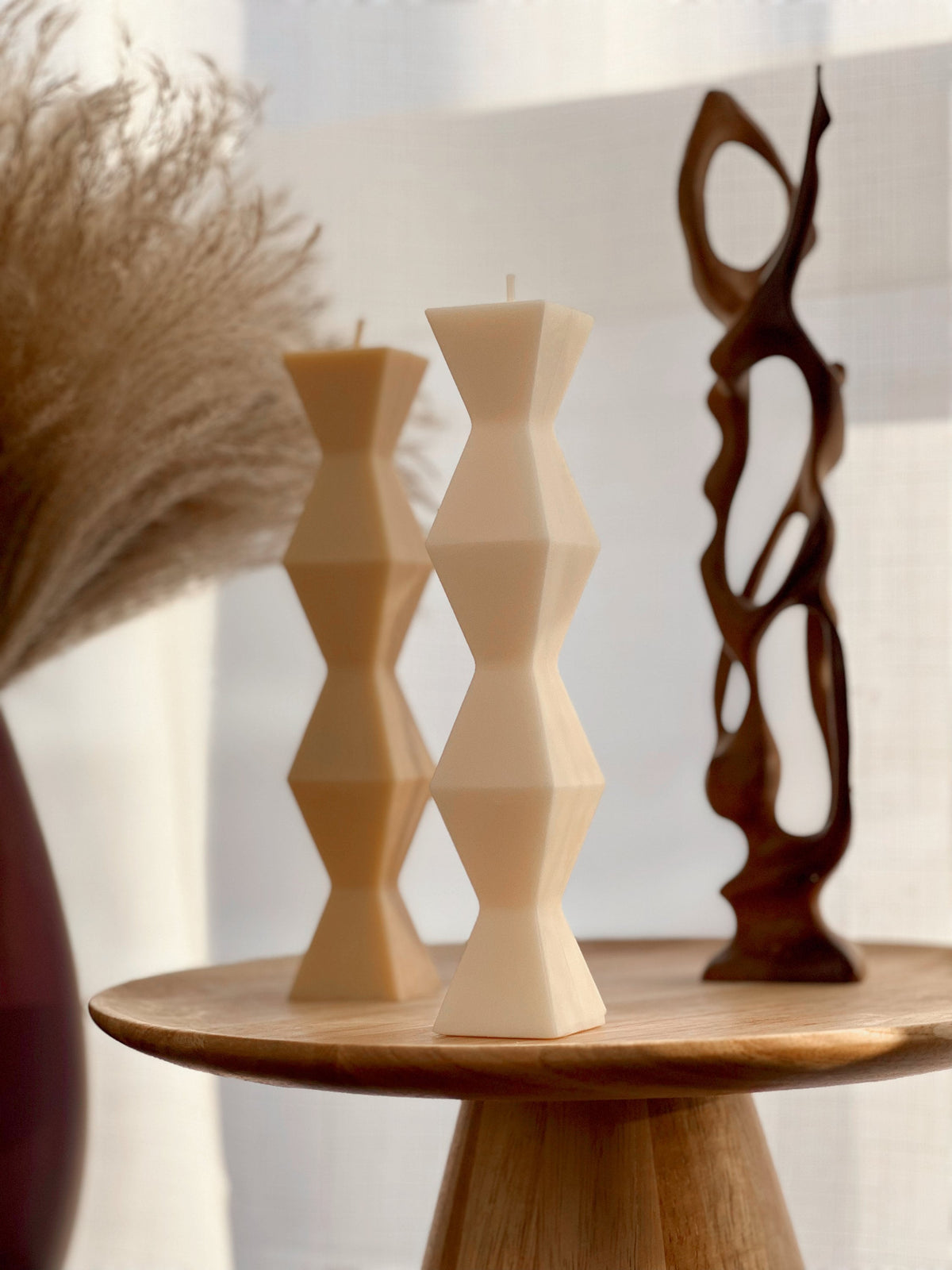 Bougie en cire de soja ZigZag : Décoration d'intérieur géométrique