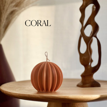 Bougie boule en cire de soja festonnée | Décoration d'intérieur