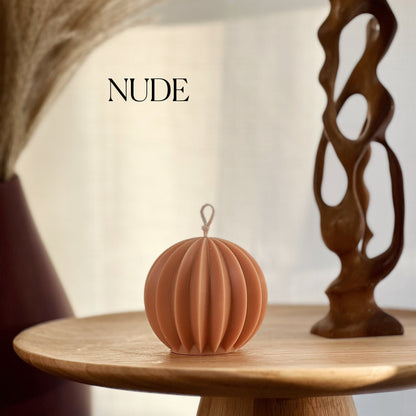 Bougie boule en cire de soja festonnée | Décoration d'intérieur