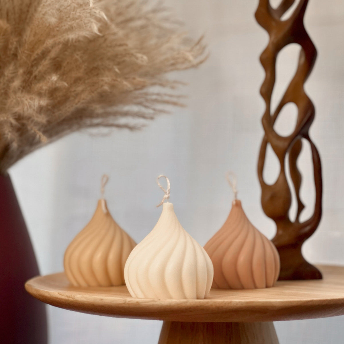 Swirl Soy Wax Candle | Decorative Pillar Candle