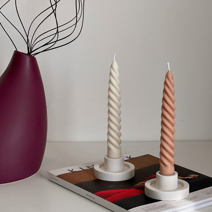 Bougeoir rond en jésonite : Décoration de table minimaliste
