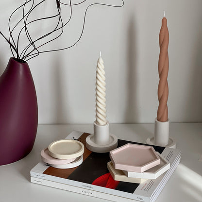 Plateau à bibelots hexagonal en Jesmonite : Décoration scandinave