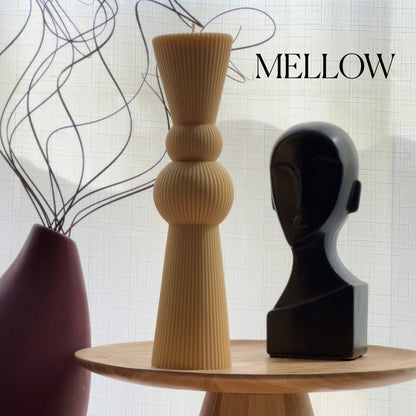 Big Chess Pillar Candle: Ribbed Soy Wax Decorative Candle