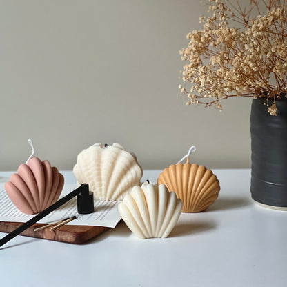 Bougie Coquille Saint-Jacques : Décoration d'été, Cire de soja végétalienne
