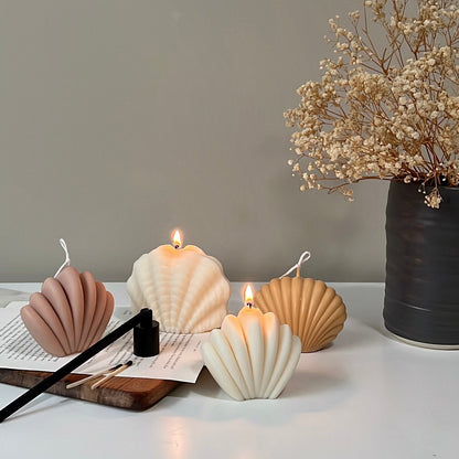 Bougie Coquille Saint-Jacques : Décoration d'été, Cire de soja végétalienne