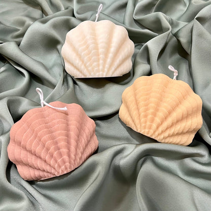 Grande bougie en cire de soja en forme de coquille | Décoration d'intérieur