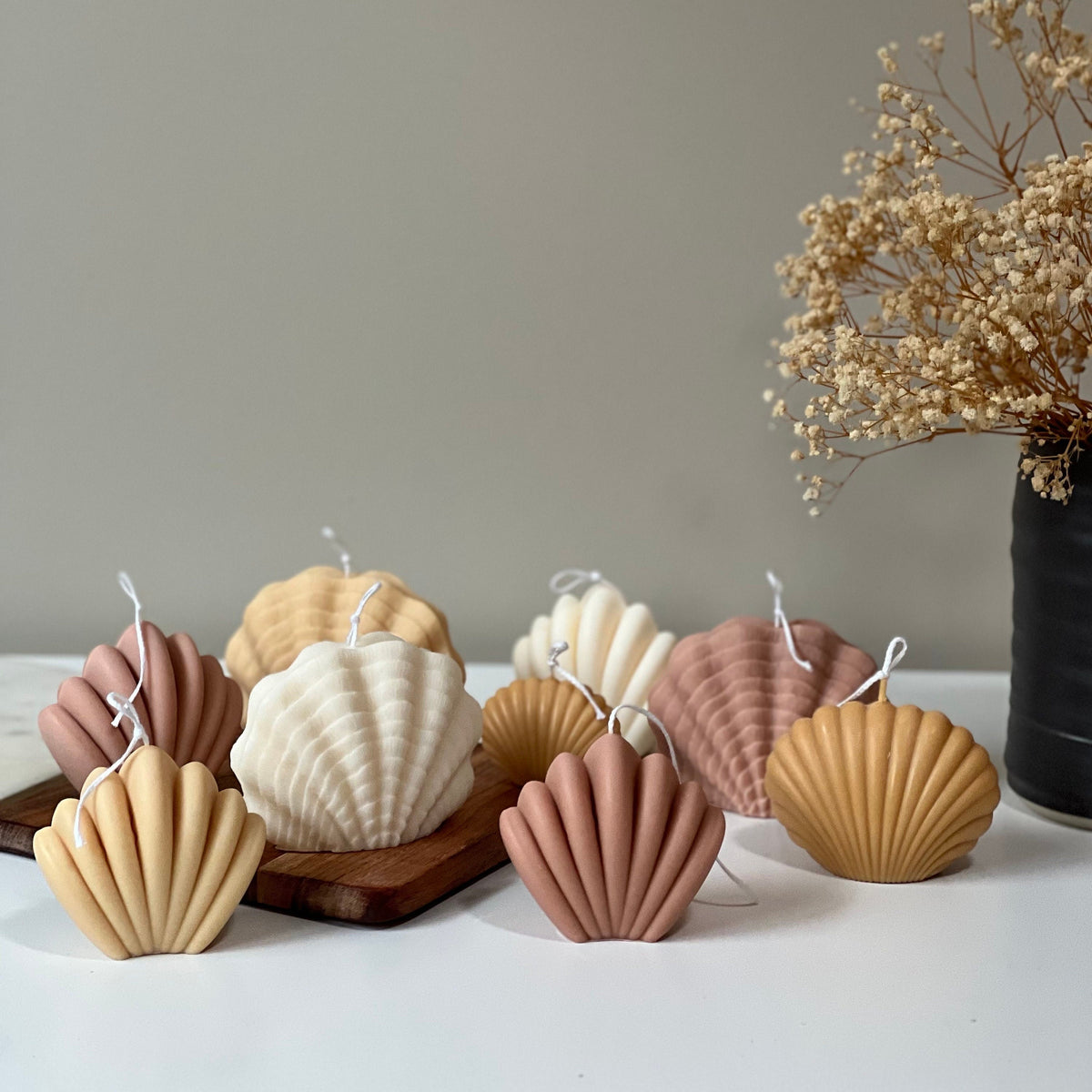 Ensemble de bougies coquillage | Cire de soja décorative, Décoration intérieure