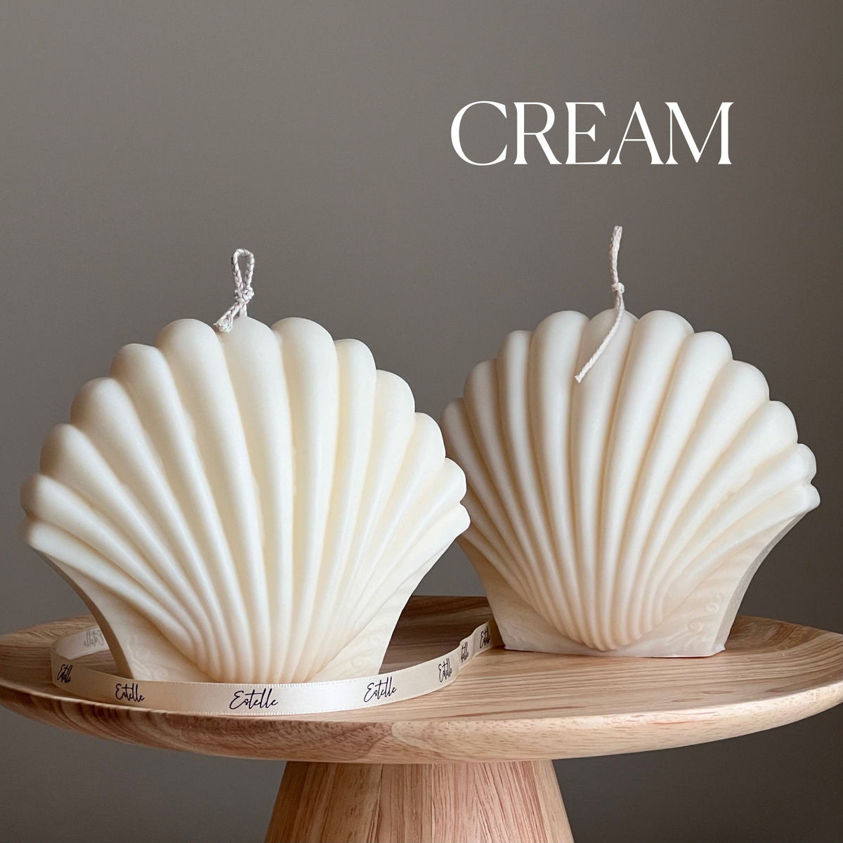 Grande Bougie en Cire de Soja Coquillage | Décoration d'Intérieur Unique