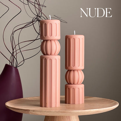 Lot de bougies de cire de soja Piliers Romains : Décoration intérieure minimaliste