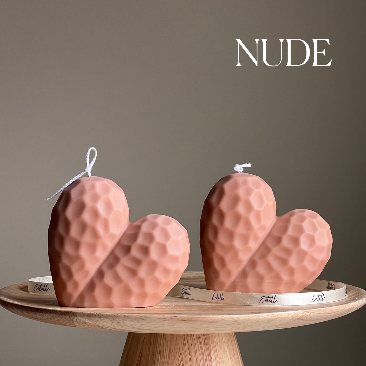 Grande bougie cœur faite à la main | Décoration d'intérieur en cire de soja