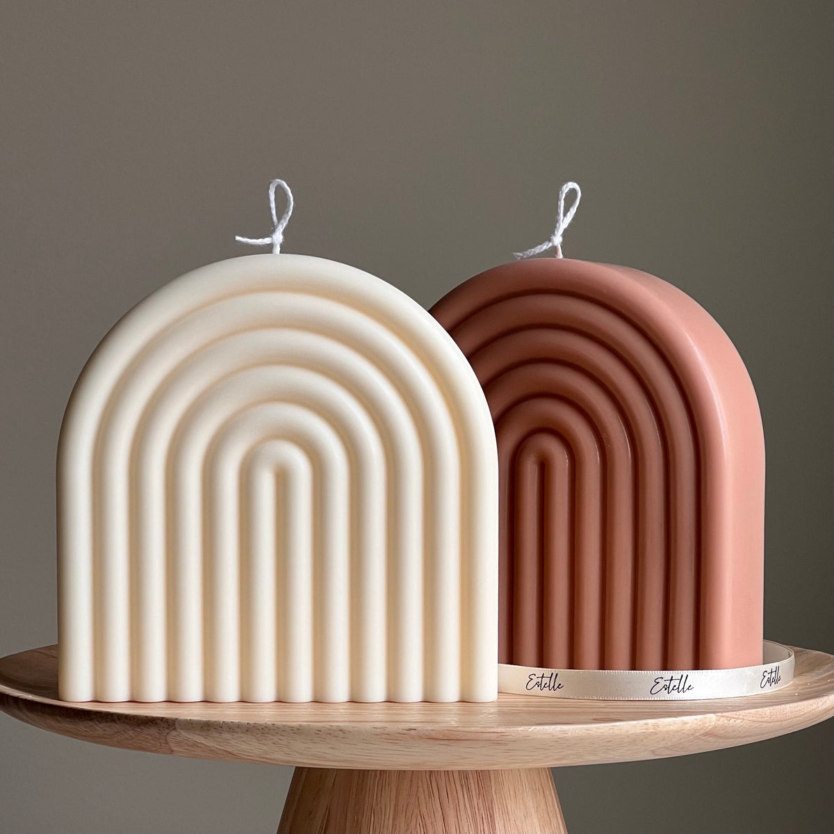 Bougie en cire de soja « arc-en-ciel » faite à la main | Décoration tendance