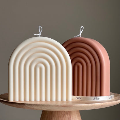 Bougie en cire de soja « arc-en-ciel » faite à la main | Décoration tendance