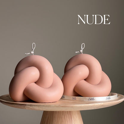 Grande bougie nœud : Bougie en corde de cire de soja faite à la main, Décor minimaliste