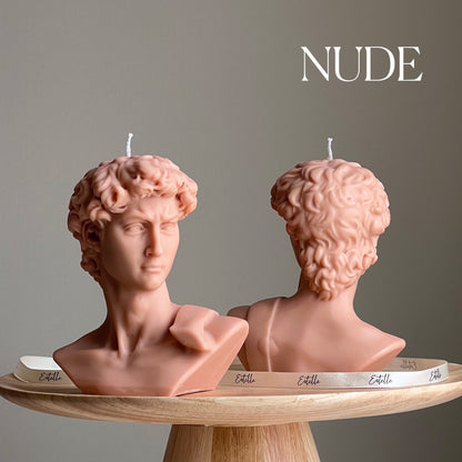 Bougie Tête de David de Michel-Ange | Bougie Buste Statue en Cire de Soja