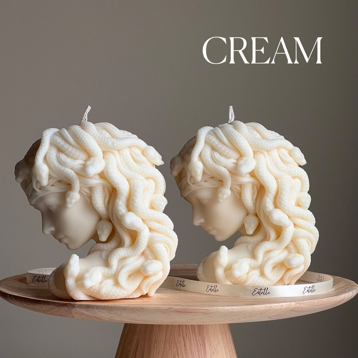 Medusa Soy Wax Candle: Sculptural Woman Head Statue Candle