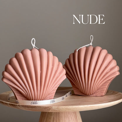 Grande Bougie en Cire de Soja Coquillage | Décoration d'Intérieur Unique