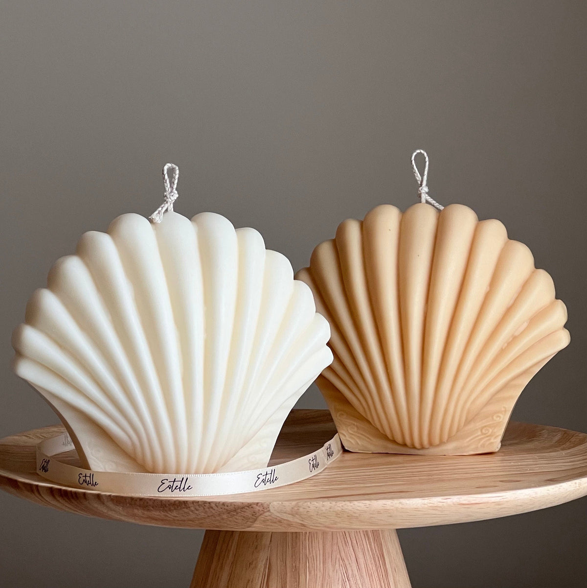 Grande Bougie en Cire de Soja Coquillage | Décoration d'Intérieur Unique