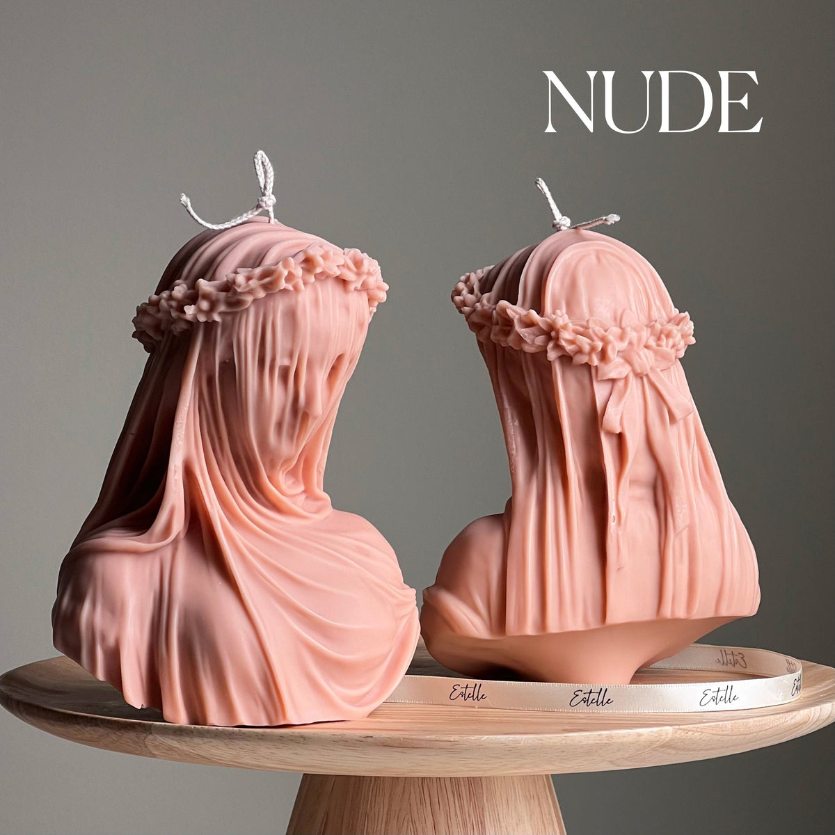 Bougie en cire de soja « Dame voilée » | Bougie en forme de buste de femme