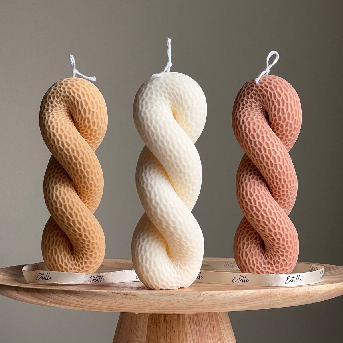 Bougie pilier en cire de soja Snail Tail : Décoration sculpturale pour la maison