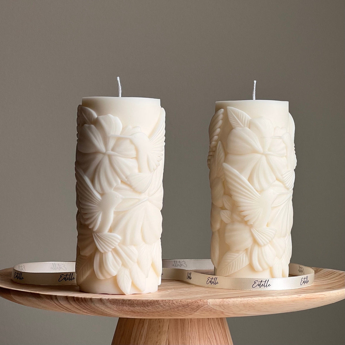 Bougie Pilier en Soja Colibri : Décoration Sculpturale pour la Maison