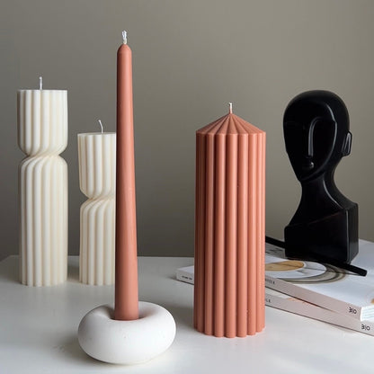 Bougeoir Donut en Jesmonite : Décoration de mariage minimaliste