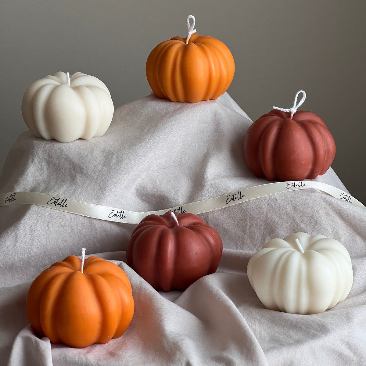 Bougie en cire de soja citrouille d'automne faite main : Décoration d'Halloween