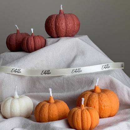 Lot de bougies artisanales à la cire de soja en forme de citrouille : Décoration d'automne
