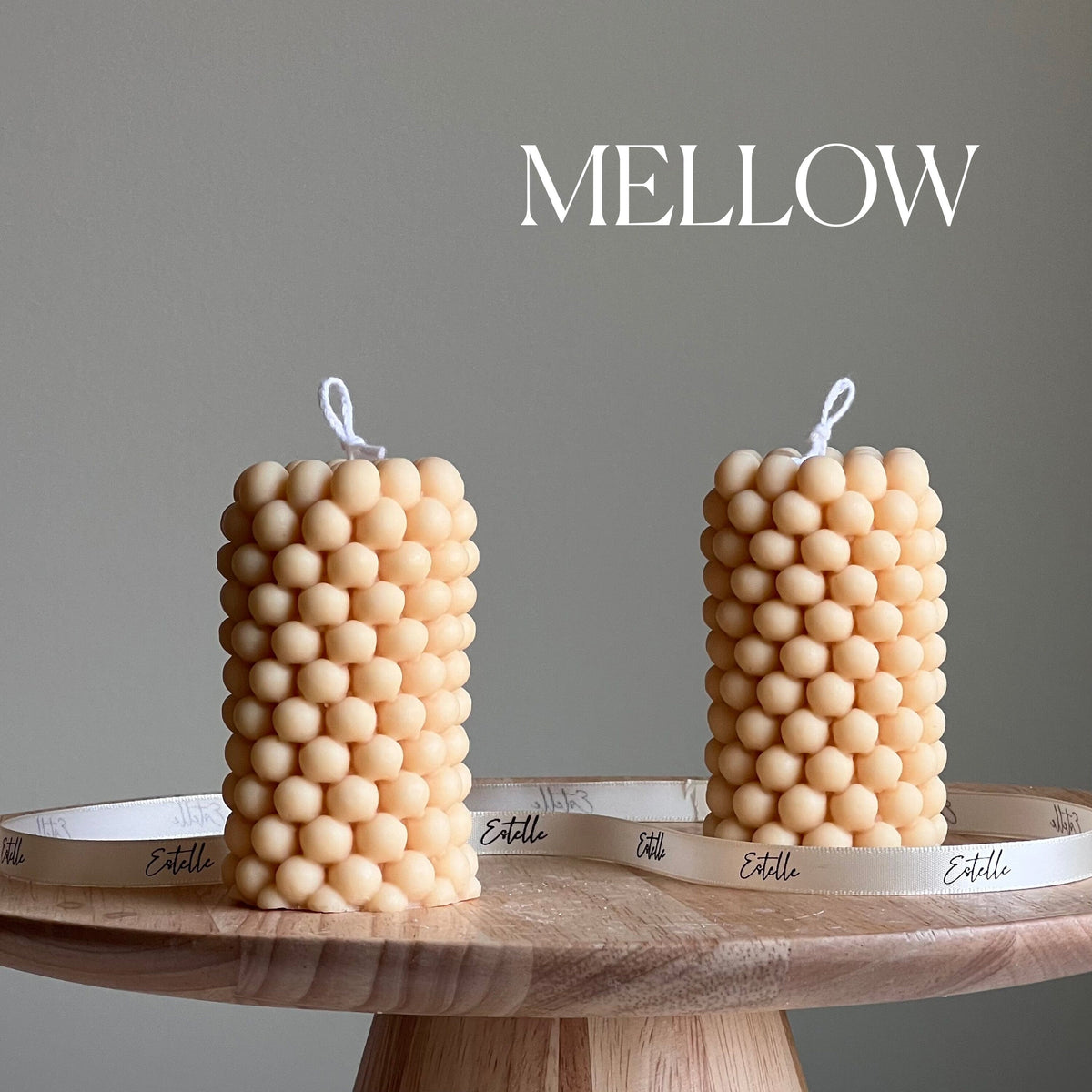 Bougie Pilier en Cire de Soja Bulle : Décoration Géométrique pour la Maison