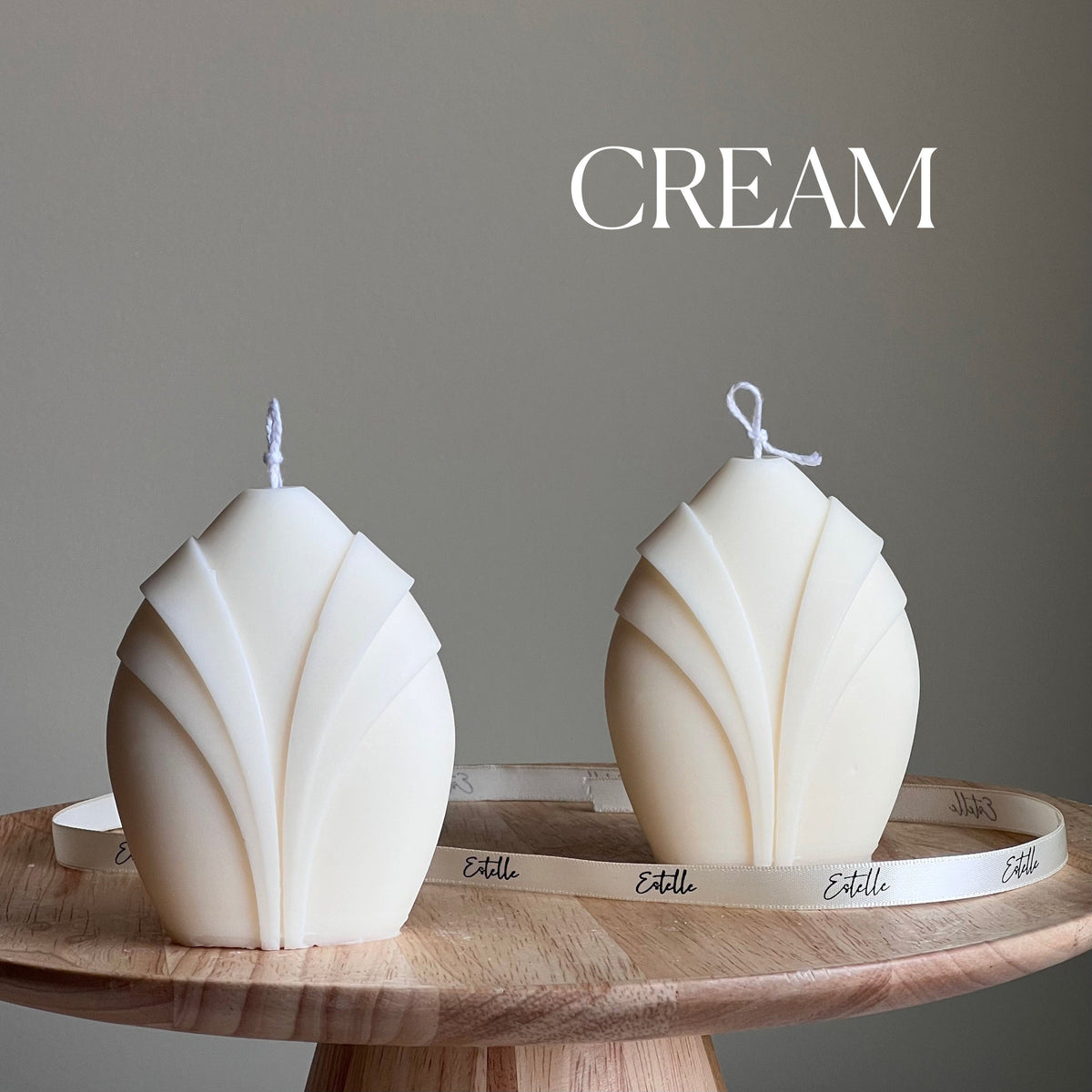 Collar Pillar Candle: Sculptural Geometric Soy Wax Candle