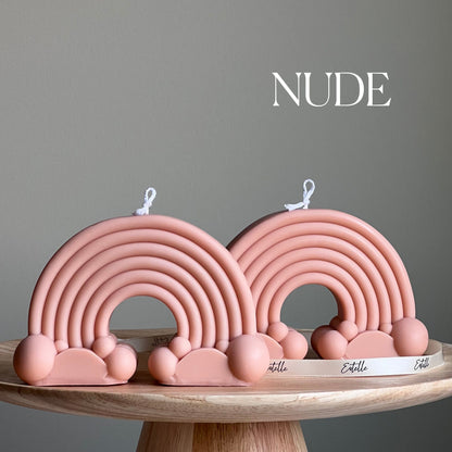 Bougie arc-en-ciel nuage en cire de soja : Cadeau de décoration de chambre d'enfant fait main