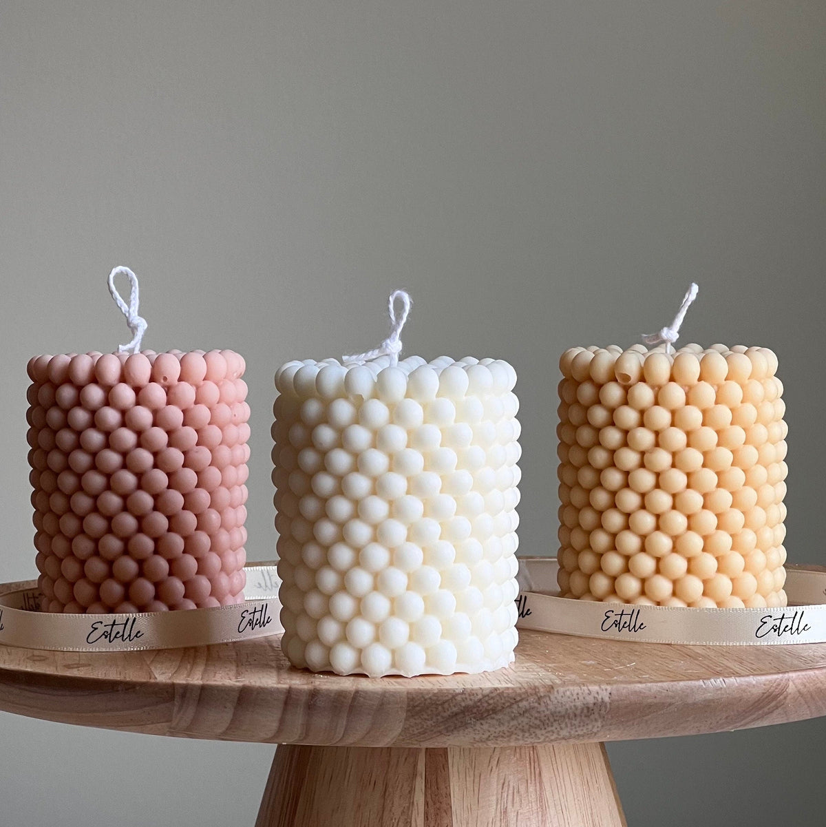 Bougie Pilier en Cire de Soja Bulle : Décoration Géométrique pour la Maison
