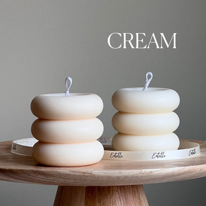 Bougie pilier ronde en cire de soja | Bougie décorative sans parfum