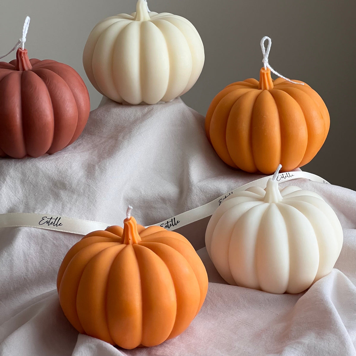 Large Pumpkin Candle: Hand-Poured Soy Wax, Autumn Decor