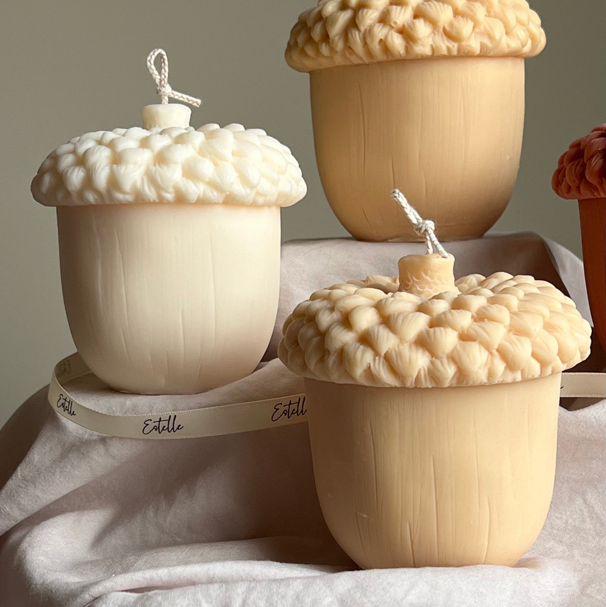 Large Autumn Acorn Soy Wax Candle | Sculptural Fall Decor