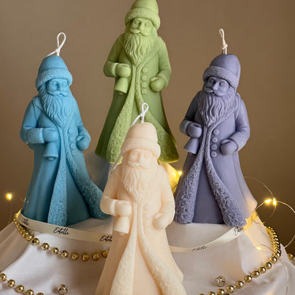 Handmade Santa Claus Soy Candle: Festive Christmas Decor