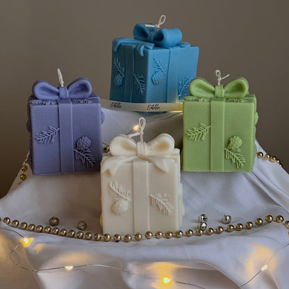 Christmas Gift Box Candle | Hand-Poured Soy Wax Candle | Festive Decor