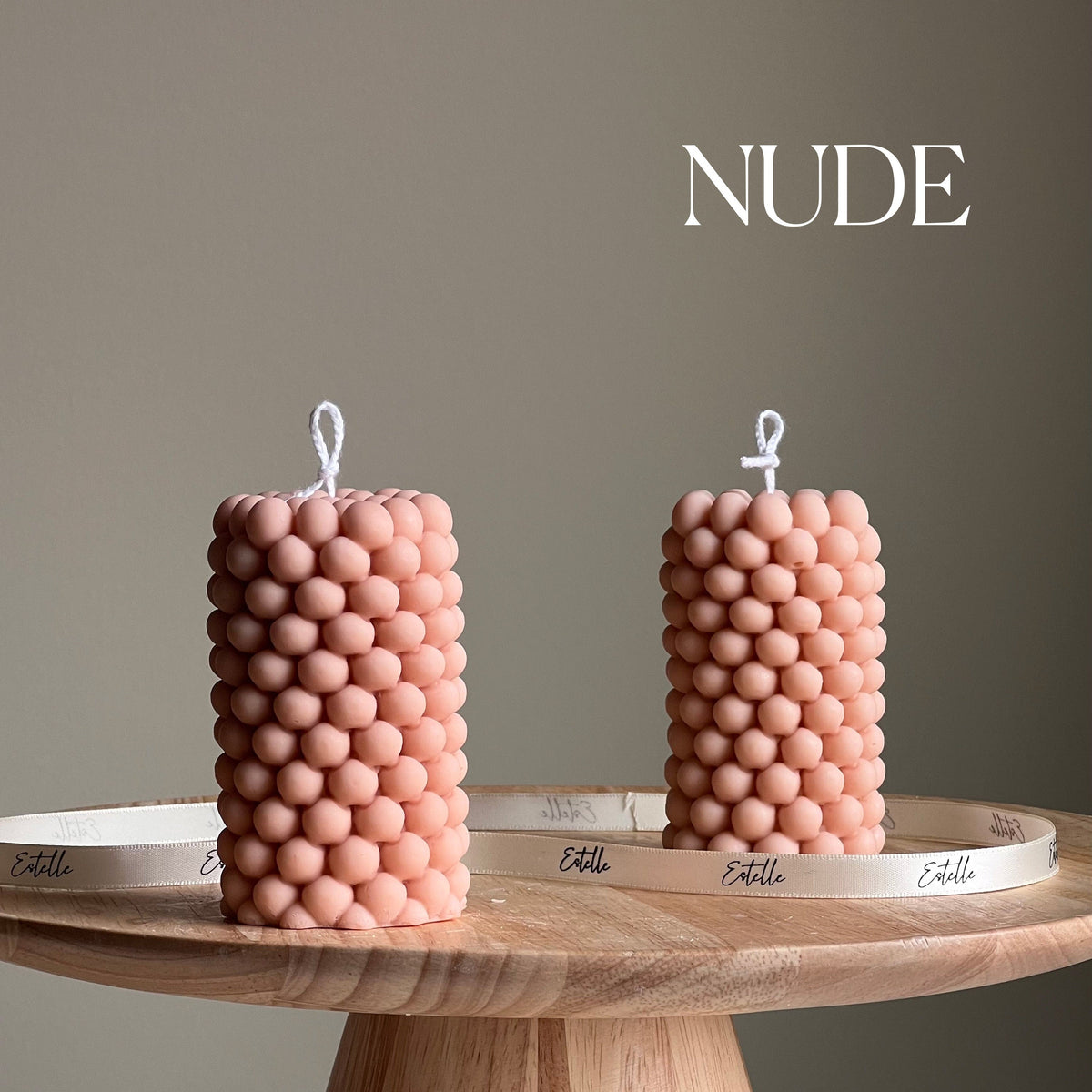 Bougie Pilier en Cire de Soja Bulle : Décoration Géométrique pour la Maison