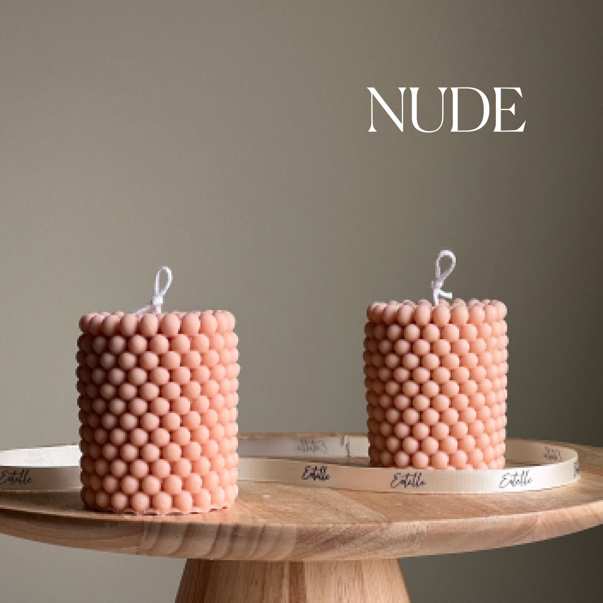 Bougie Pilier en Cire de Soja Bulle : Décoration Géométrique pour la Maison