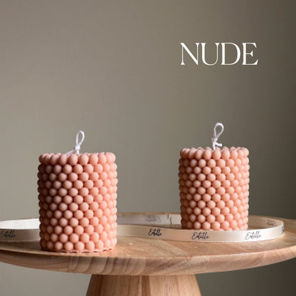 Bougie Pilier en Cire de Soja Bulle : Décoration Géométrique pour la Maison