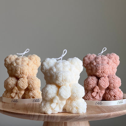 Teddy Bear Soy Wax Candle: Sculptural Bouquet Candle