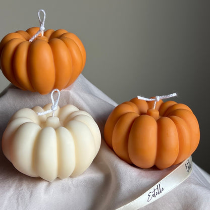 Handmade Autumn Pumpkin Soy Wax Candle: Spooky Season Decor