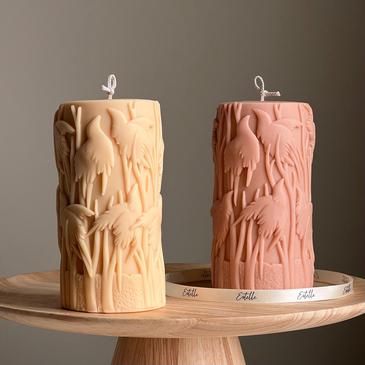 Large Bird Soy Pillar Candle: Sculptural Home Decor