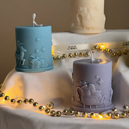Bougie au soja Père Noël fabriquée à la main : Décoration de Noël