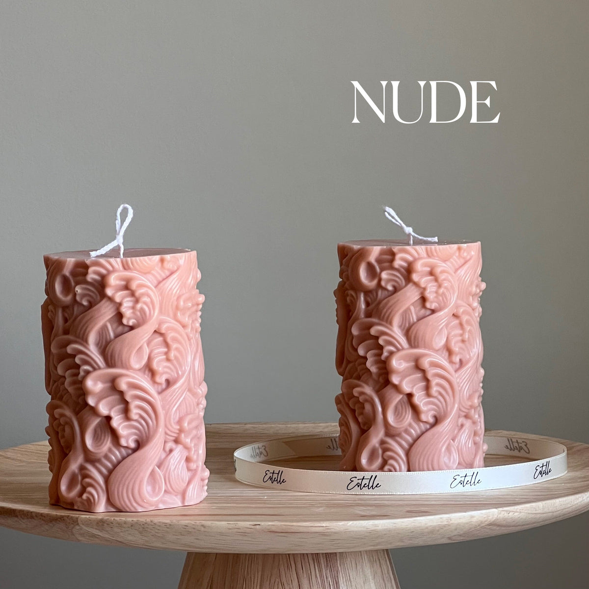Bougie de soja Wave Pillar : Bougie décorative faite à la main non parfumée