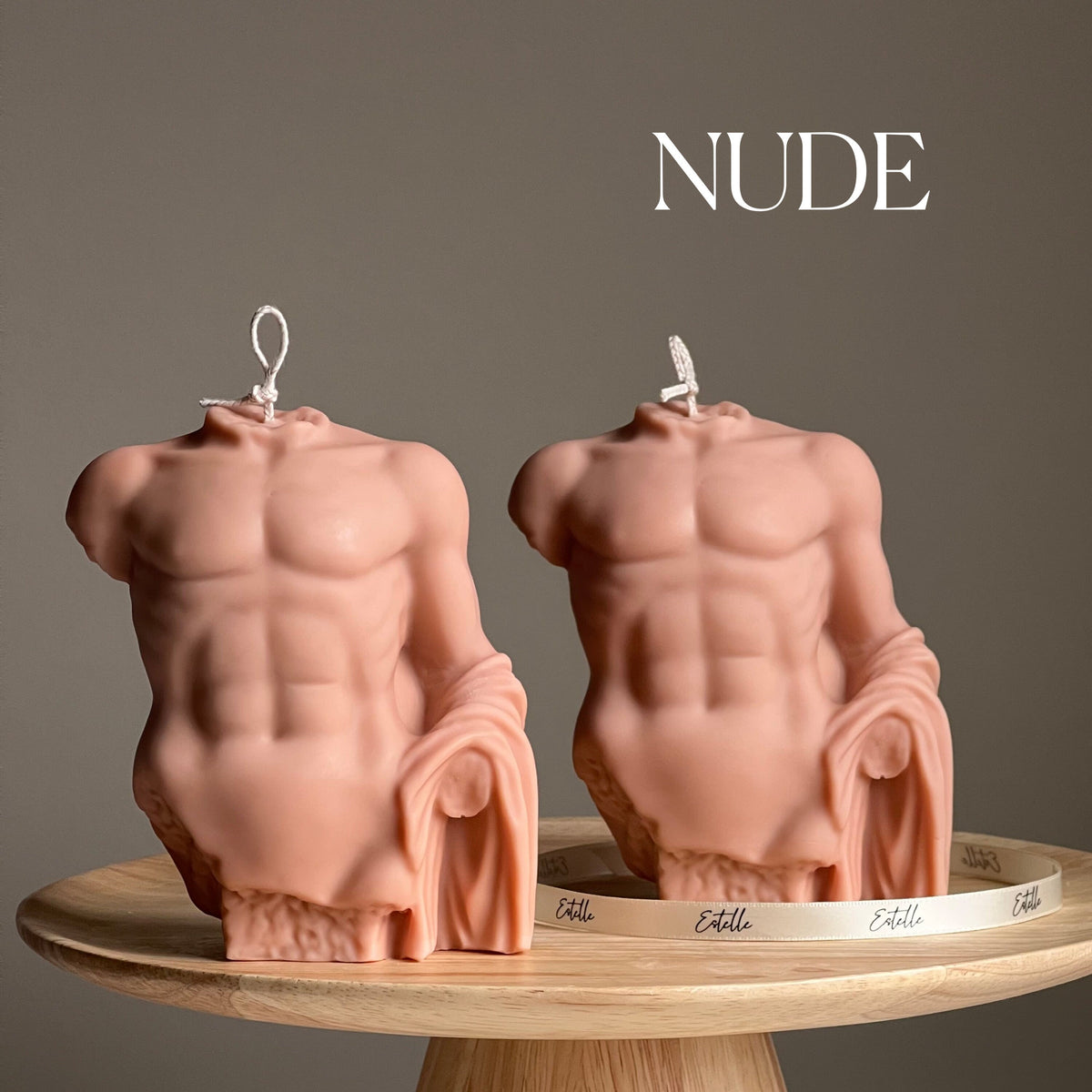 Apollo Soy Wax Candle | Male Torso Statue, Unscented Decor